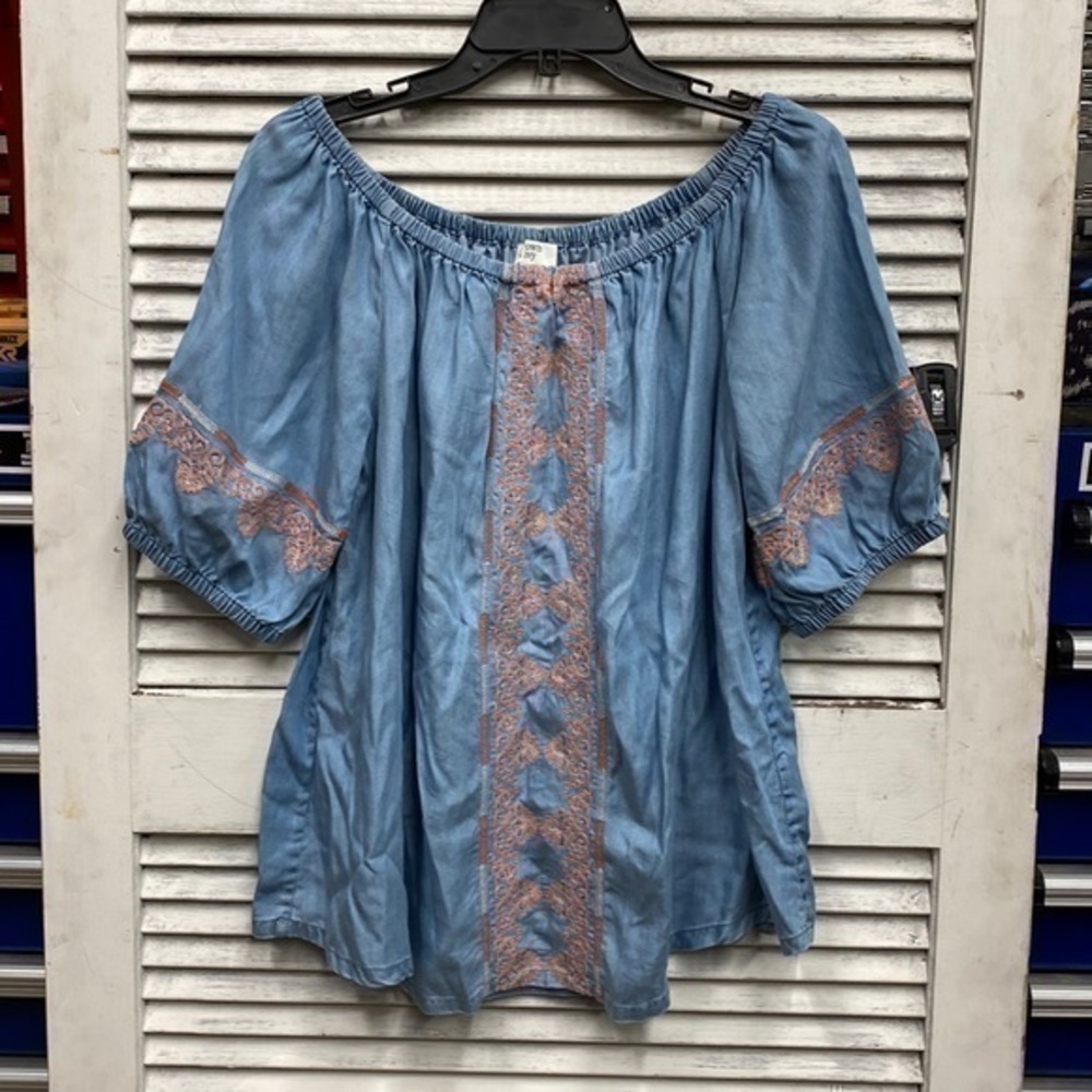 Crown & Ivy Soft Denim Blouse size Medium